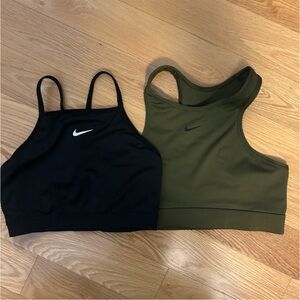 Nike Black and Olive Sports Bra Duo